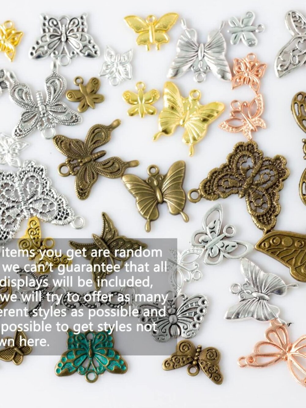 100g Metal Pendant Charms for Jewelry Making, Bulk Silver & Gold Plated Charms f - Picture 5 of 6